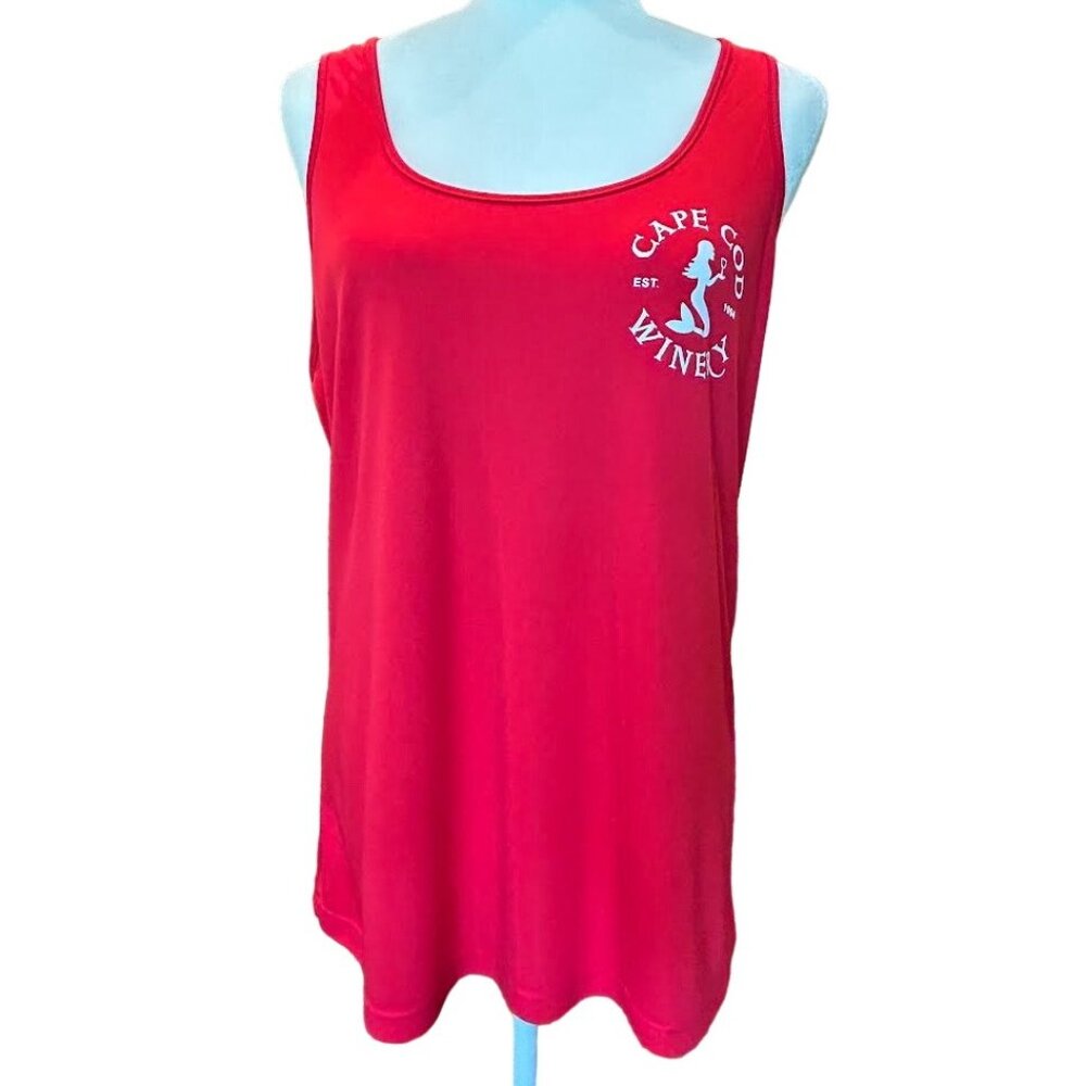Sport-Tek Ladies XL‎ Cape Cod Winery Tank Top Red Sleeveless 100% Polyester